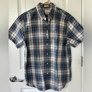 J. Crew NWT Men's Classic Secret Wash Short Sleeve Plaid Buttoned Shirt